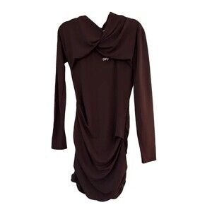 OFF-WHITE Stamp Twist Mini Dress Burgundy 38 Retail $1200 NWOT